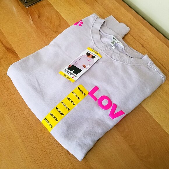 Wildfox Dogs Love Me Sweatshirt – Violet/Pink – Size M – NWT - Picture 14 of 14